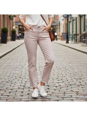 NYDJ Sheri Slim Ankle Cigarette Jeans Lift Tuck Technology Size 10 Pink/Blush